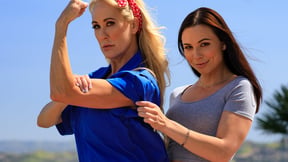 Seductive Lesbian Mechanic Loves Her Boss' Hot Wife