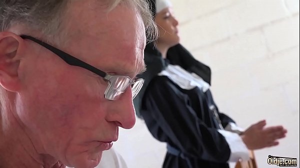Sexy Young Nun Has Rough Sex For The First Time With A Grandpa In The Confessional