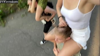 Forbidden Double Shoulder Riding Outdoor First Time With Mistresses Kira And Sofi