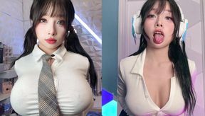 Busty Asian Naughty Teen - Big Tight Ass Solo Cosplay With Toys