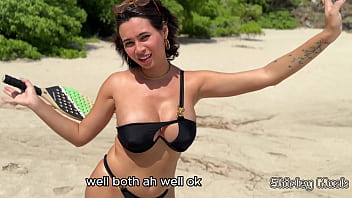 Insane Busty Milf Loses A Bet And Has To Pay Up Right On The Beach. - Must See