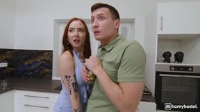Rough Cheating At Horny Hostel: Borrowing Your Boyfriend’S Hard Shaft - Charlie Dean And Tattooed Redhead Eva Ray - 4K