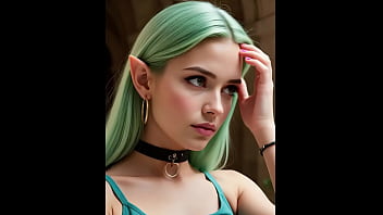 Wet Beautiful Elf Hottie With Green Hair Naked Fashion [Ai] - Full Hd