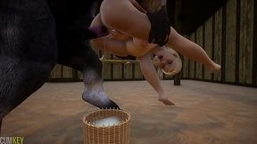 Kinky Busty Babe Milks Hung Horses In 3D Gangbang Galore - Full Hd
