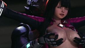 Intense Tokusatsu Heroine Loses To A Giant Monster And Gets Fondled And Bred By It