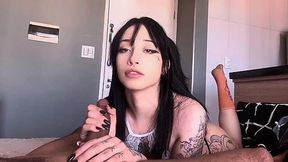 Hidden Cam: Hardcore Goth Slut Amberzinha Makes Me Bust Two Fat Nuts In Her Throat
