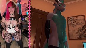 Explicit Plump E-Girl Plays A Furry Vr Game With An Integrated Sex Machine