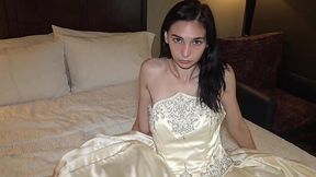 Explicit Pretty Slim Brunette In The Wedding Dress Cucks Her Hubby To Punish Him For Cheating On Her