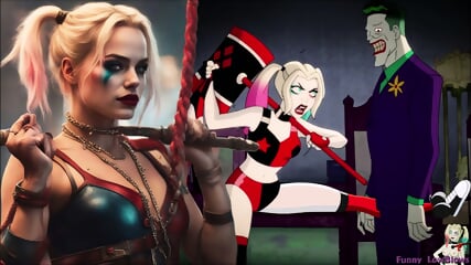 Wild Cartoon Harley Quinn Ballbusting Joker Tv Serie Kick In The Balls - High Quality