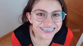 Rough Braces Slut Shanaxnow Talks Dirty While Sucking Dick - Must See