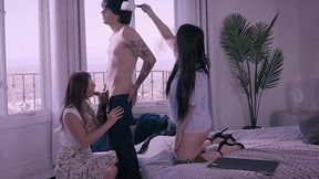 Hardcore Lucky Guy Fucks His Stepmom And Her Bestie - High Quality