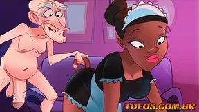 Rough Controversial Cartoon! Tight Little Pussy Couldn′T Handle The Old Man′S Big Cock!