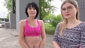Germanscout - Two Skinny Girls First Time Ffm Threesome Rough Sex At - Hard Core