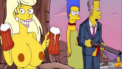 Passionate Ballbusting Marge Kick In The Balls From Behind The Simpsons