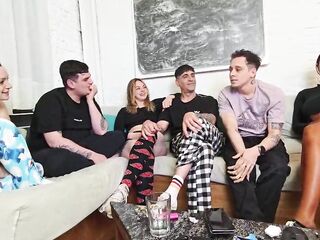 Explicit Three Vs Three! Truth Or Dare? Game Night With Allies Turns Into Amateur Fuckfest!