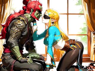 Passionate Blindfolded Surprise For The Princess Zelda - Ai Generated Toon