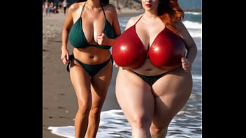 Wet Busty Friends Running Animation (Ai Generated)