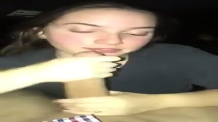 Wild Sexy Annoyed Girlfriend Gives A Wonderful Sloppy Blowjob In Car