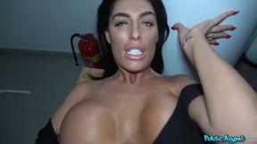 Hardcore Glam Brunette Opens Pussy To Get It Fucked Outdoors