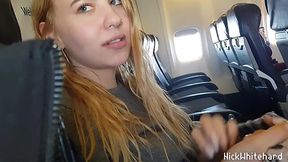 Juicy Amateur Girl Jerks Him In Public, On The Plane Pov - Must See
