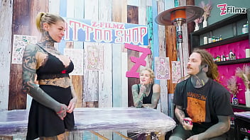 Rough Big Dicks With Couple Inked Foursome Merry Gets Tatted