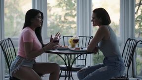 Hardcore Romi Rain And Penny Barber Back Cafe - Brunette Lesbians