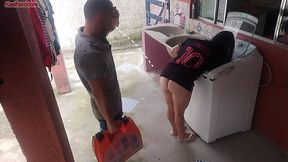Explicit Married Housewife Pays Washing Machine Technician With Her Ass While Husband Is Away - Must See