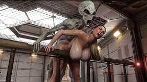 Exclusive: Alien With Huge Thick Dick Drills Busty Milf On A Spaceship [Blackladder]