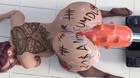Intense Anal With Sex Machine For Inked Curvy Hot Mom - 3D Porn Cartoon