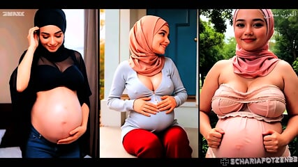Raw Pregnant Hijab Splitscreen Compilation Vixxen23